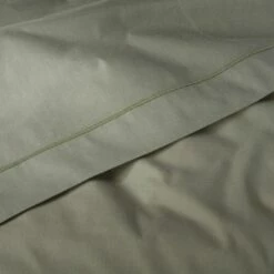 CALANQUES - Linge De Lit Uni En Coton - Vert Cèdre -Doublures De Lit Soldes 2024 CALANQUES 80000012 A 2
