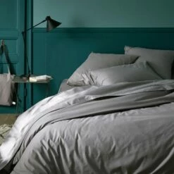 CALANQUES - Linge De Lit Uni En Coton - Gris Restanque