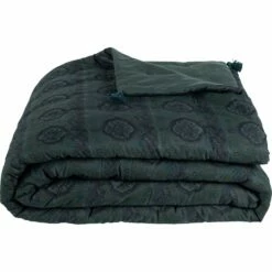 ASMAR - Couvre-lit En Coton Sérigraphié - Bleu 230x250cm