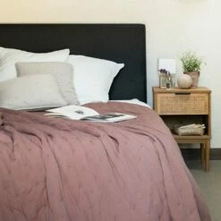 BADOUR - Couvre-lit Effet Capitonné - Brun Rhassoul 180x230cm -Doublures De Lit Soldes 2024 COUVRE LIT BADOUR 27277423 A 1