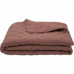 BADOUR - Couvre-lit Effet Capitonné - Brun Rhassoul 180x230cm