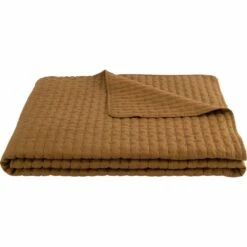 BENITO - Couvre-lit En Tissu Surpiqué - Jaune Alep 230x250cm