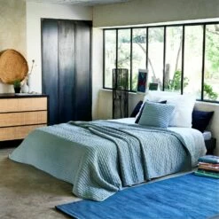 BENITO - Couvre-lit En Tissu Surpiqué - Bleu Calaluna 230x250cm -Doublures De Lit Soldes 2024 COUVRE LIT BENITO 27278048 A 1