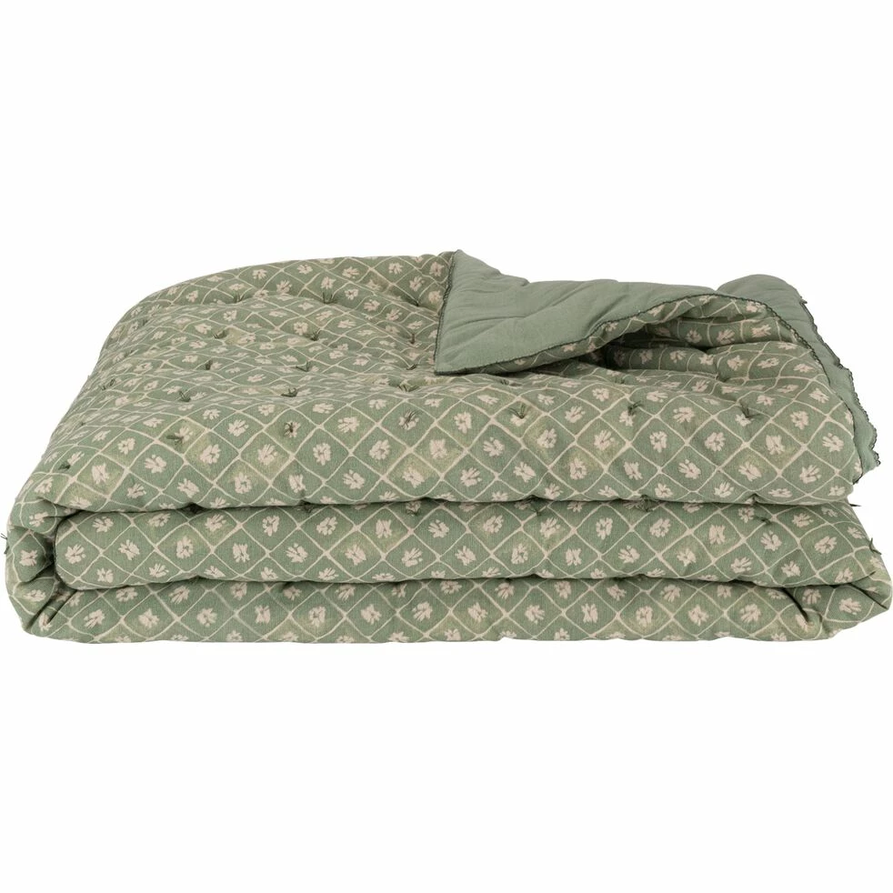 PIASTRE - Couvre Lit Finition Croquet En Coton 220x240cm - Vert 4 PIASTRE - Couvre Lit Finition Croquet En Coton 220x240cm - Vert – Image 2