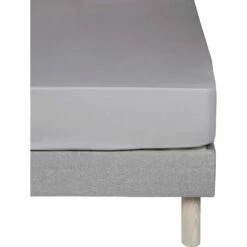 CALANQUES - Drap Housse En Coton - Gris Restanque 90x200cm B25cm