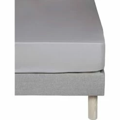 CALANQUES - Drap Housse En Coton - Gris Restanque 200x200cm B30cm