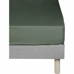 CALANQUES - Drap Housse En Coton - Vert Cèdre 140x200cm B25cm