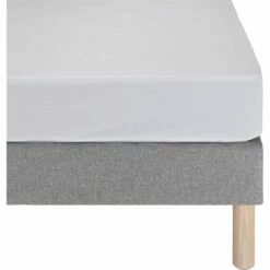 EZIO - Drap Housse En Percale De Coton - Blanc 160x200cm B30cm