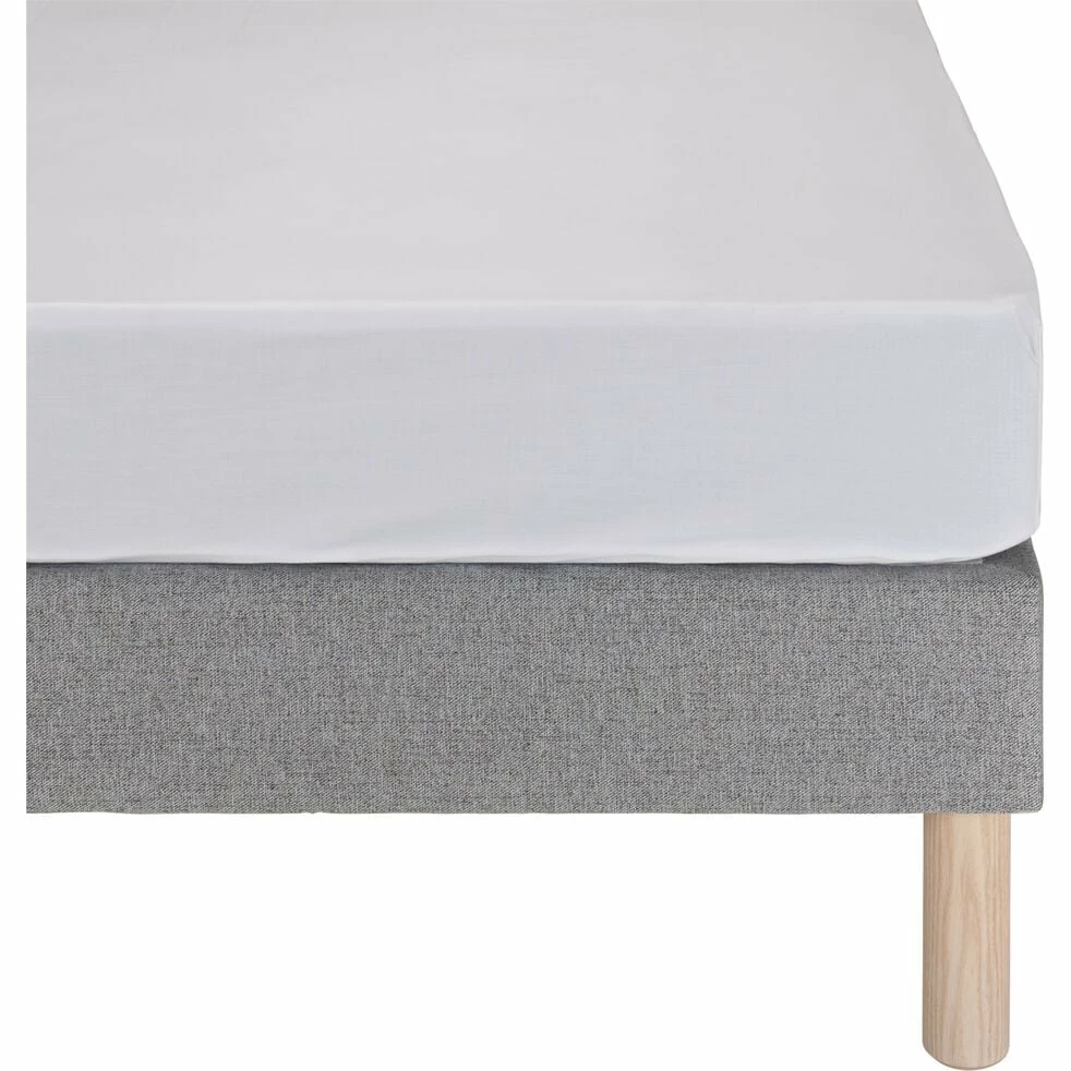 EZIO - Drap Housse En Percale De Coton - Blanc 160x200cm B30cm 3 EZIO - Drap Housse En Percale De Coton - Blanc 160x200cm B30cm