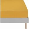 VENCE - Drap Housse En Lin Lavé - Jaune Argan 140x200cm B28cm -Doublures De Lit Soldes 2024 DRAP HOUSSE VENCE 27363676 F 1