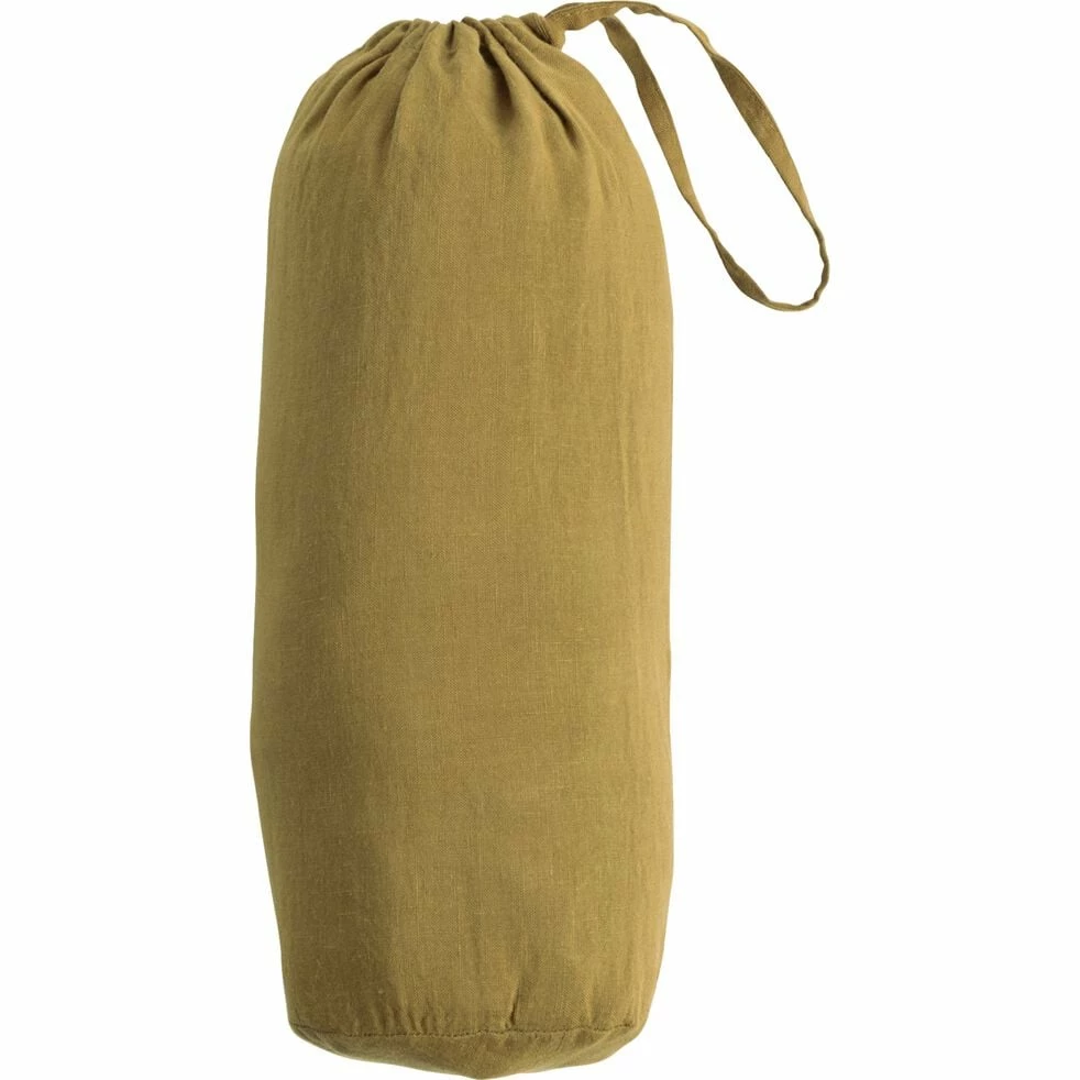 VENCE - Drap Housse En Lin Lavé - Jaune Alep 140x200cm B28cm 5 VENCE - Drap Housse En Lin Lavé - Jaune Alep 140x200cm B28cm – Image 3