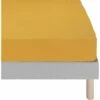 VENCE - Drap Housse En Lin Lavé - Jaune Argan 160x200cm B28cm -Doublures De Lit Soldes 2024 DRAP HOUSSE VENCE 27363836 F 1