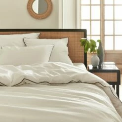 BONSON - Drap Housse En Percale De Coton - Blanc 160x200cm B30cm -Doublures De Lit Soldes 2024 Drap housse BONSON 27484074 A 2