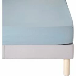 CALANQUES - Drap Housse En Coton - Bleu Calaluna 140x200cm B30cm