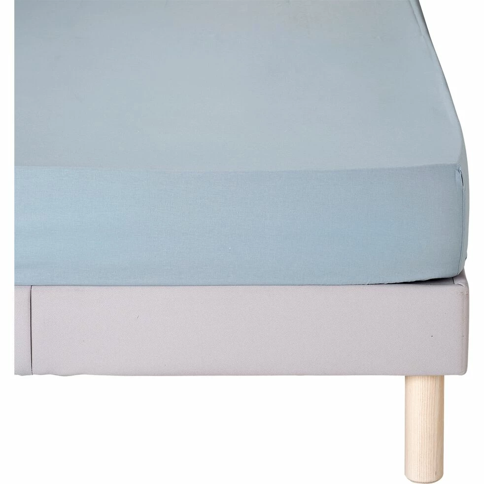 CALANQUES - Drap Housse En Coton - Bleu Calaluna 140x200cm B30cm 3 CALANQUES - Drap Housse En Coton - Bleu Calaluna 140x200cm B30cm