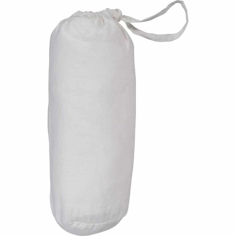 VENCE - Drap Housse En Lin Lavé - Blanc Capelan 140x200cm B28cm 4 VENCE - Drap Housse En Lin Lavé - Blanc Capelan 140x200cm B28cm – Image 2