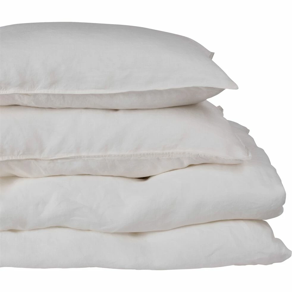 VENCE - Drap Housse En Lin Lavé - Blanc Capelan 140x200cm B28cm 5 VENCE - Drap Housse En Lin Lavé - Blanc Capelan 140x200cm B28cm – Image 3