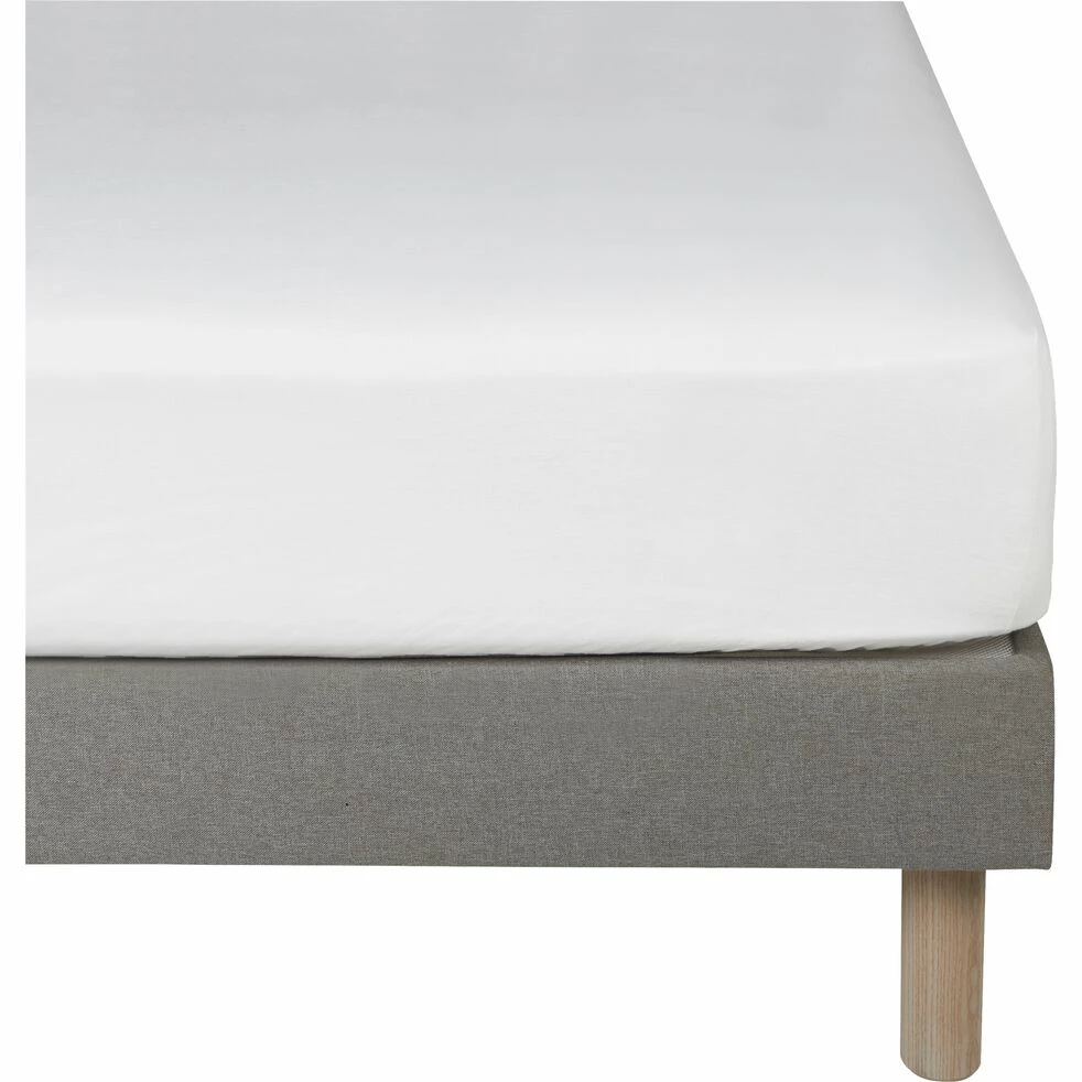 VENCE - Drap Housse En Lin Lavé - Blanc Capelan 140x200cm B28cm 3 VENCE - Drap Housse En Lin Lavé - Blanc Capelan 140x200cm B28cm