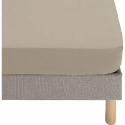 VENCE - Drap Housse En Lin Lavé - Beige 140x200cm B28cm