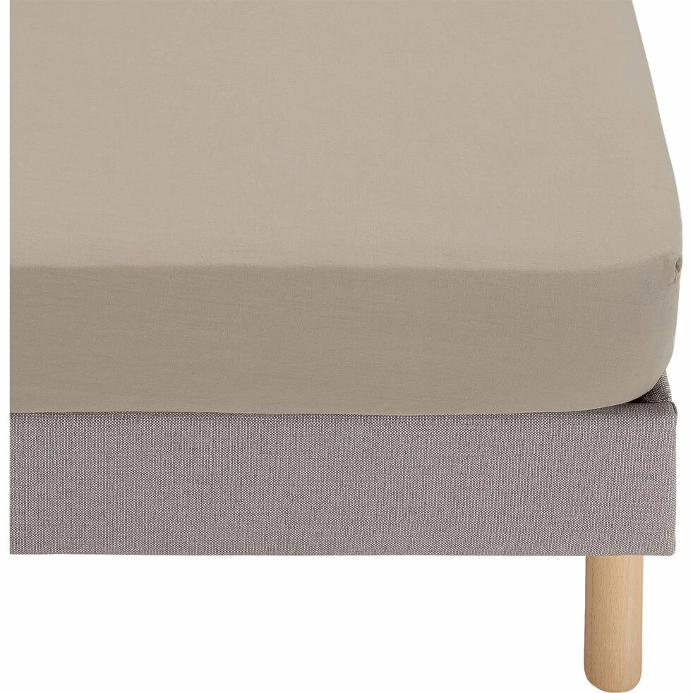 VENCE - Drap Housse En Lin Lavé - Beige 160x200cm B28cm 3 VENCE - Drap Housse En Lin Lavé - Beige 160x200cm B28cm