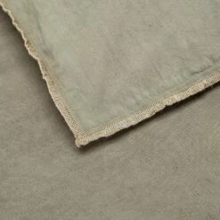 ELINA - Édredon En Lin Et Coton Piquage Pompons - Vert Olivier 100x180cm -Doublures De Lit Soldes 2024 EDREDON ELINA 27276860 Z 1