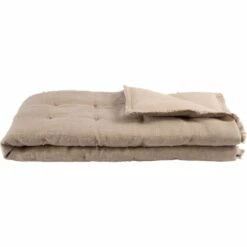 TANTA - Edredon En Lin Et Coton Frangé - Beige Alpilles 100x180cm