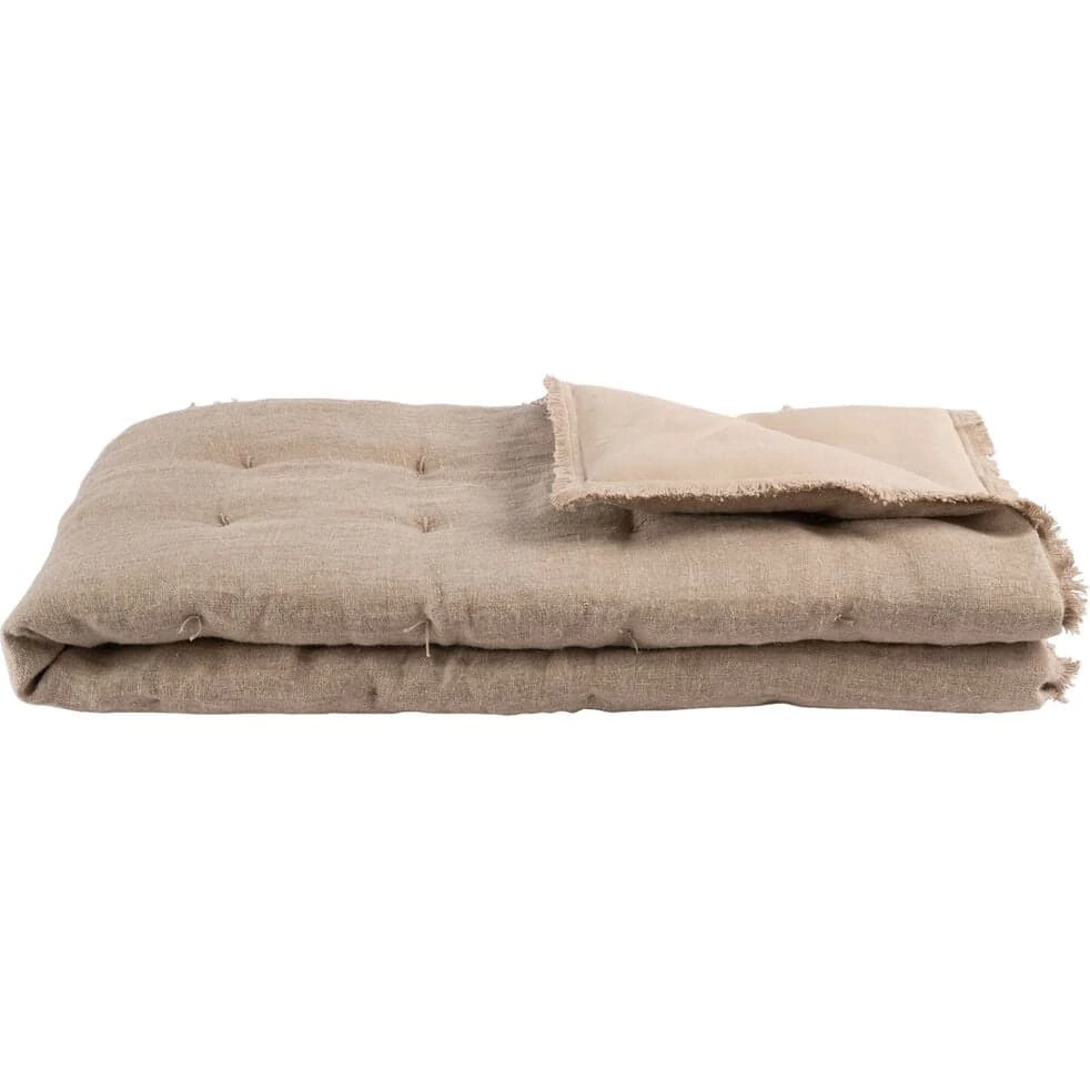 TANTA - Edredon En Lin Et Coton Frangé - Beige Alpilles 100x180cm 3 TANTA - Edredon En Lin Et Coton Frangé - Beige Alpilles 100x180cm