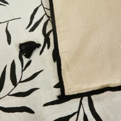 ALOYSE - Édredon En Lin Et Coton Motif Aloyse - Blanc Et Noir 100x180cm -Doublures De Lit Soldes 2024 Edredon ALOYSE 27020005 Z 1