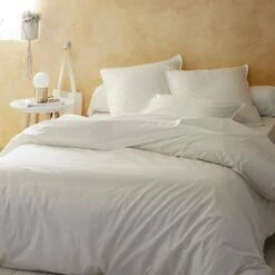 FLORE - Linge De Lit Uni En Percale De Coton - Blanc