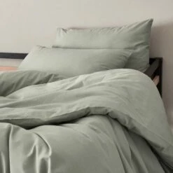 CALANQUES - Housse De Couette En Coton - Vert Olivier 140x200cm 7 CALANQUES - Housse De Couette En Coton - Vert Olivier 140x200cm -Doublures De Lit Soldes 2024 HOUSSE DE COUETTE CALANQUES 27360446 A 1 1