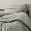 CALANQUES - Linge De Lit Uni En Coton - Vert Olivier 2 CALANQUES - Linge De Lit Uni En Coton - Vert Olivier -Doublures De Lit Soldes 2024 HOUSSE DE COUETTE CALANQUES 27360446 A 1