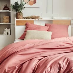 CALANQUES - Housse De Couette En Coton - Rouge Ricin 140x200cm -Doublures De Lit Soldes 2024 HOUSSE DE COUETTE CALANQUES 27360484 A 1