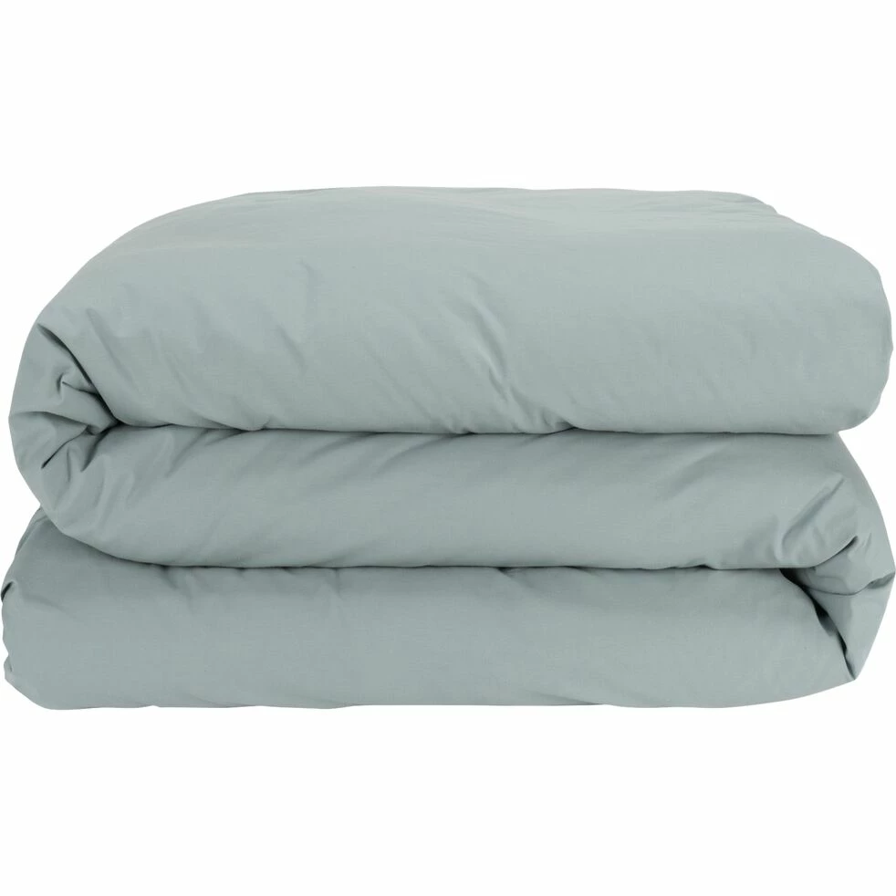 FLORE - Linge De Lit Uni En Percale - Bleu Calaluna 4 FLORE - Linge De Lit Uni En Percale - Bleu Calaluna – Image 2