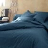 FLORE - Linge De Lit Uni En Percale De Coton - Bleu Figuerolles -Doublures De Lit Soldes 2024 HOUSSE DE COUETTE FLORE 27389928 A 1