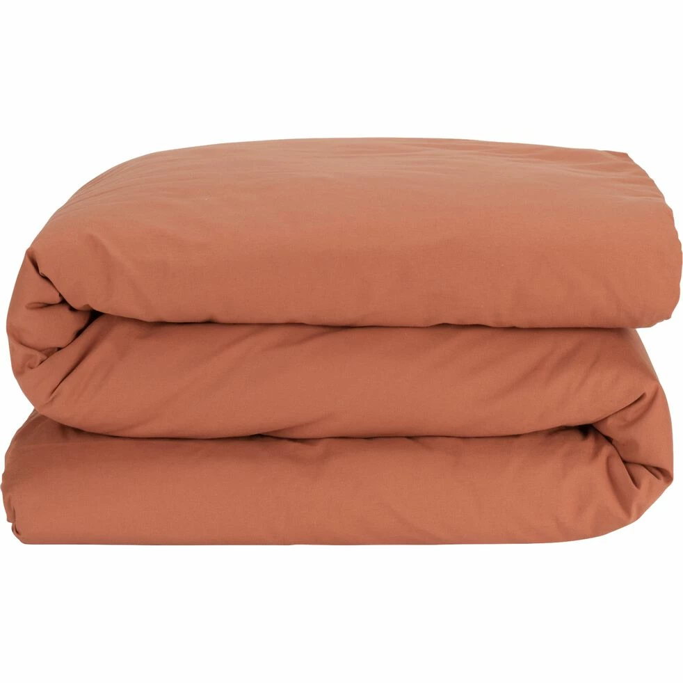 FLORE - Linge De Lit Uni En Percale De Coton - Brun Rustrel 4 FLORE - Linge De Lit Uni En Percale De Coton - Brun Rustrel – Image 2