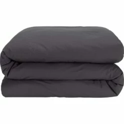 FLORE - Housse De Couette En Percale De Coton - Gris Ardoise 240x220cm