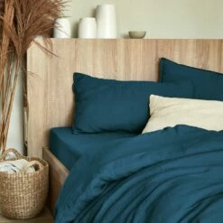 VENCE - Housse De Couette En Lin Lavé - Bleu Figuerolles 240x220cm -Doublures De Lit Soldes 2024 HOUSSE DE COUETTE VENCE 27363058 A 1