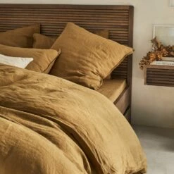 VENCE - Housse De Couette En Lin Lavé - Jaune Alep 240x220cm -Doublures De Lit Soldes 2024 HOUSSE DE COUETTE VENCE 27363218 A 1 1