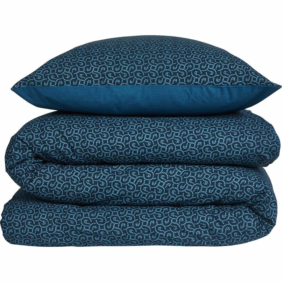 MOSAIQUE - Housse De Couette 240x220cm Et 2 Taies D'oreiller 63x63cm En Coton - Motifs Mosaïque 3 MOSAIQUE - Housse De Couette 240x220cm Et 2 Taies D'oreiller 63x63cm En Coton - Motifs Mosaïque