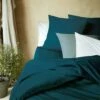 CALANQUES - Linge De Lit Uni En Coton - Bleu Figuerolles -Doublures De Lit Soldes 2024 Housse de couette 240x220 CALANQUES 26738260 A 1