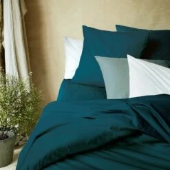 CALANQUES - Linge De Lit Uni En Coton - Bleu Figuerolles