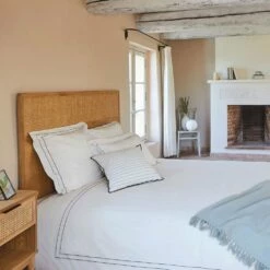 GALLIA - Housse De Couette Brodée En Coton - Blanc 240x220cm -Doublures De Lit Soldes 2024 Housse de couette 240x220 GALLIA 26795881 A 1