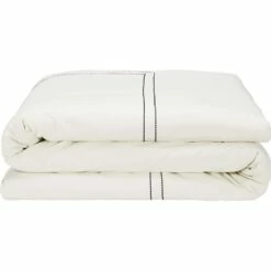 GALLIA - Housse De Couette Brodée En Coton - Blanc 240x220cm