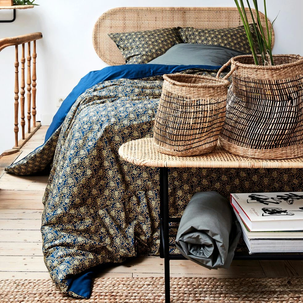 LIVIA - Housse De Couette En Percale De Coton - Bleu Figuerolles 260x240cm 5 LIVIA - Housse De Couette En Percale De Coton - Bleu Figuerolles 260x240cm – Image 3