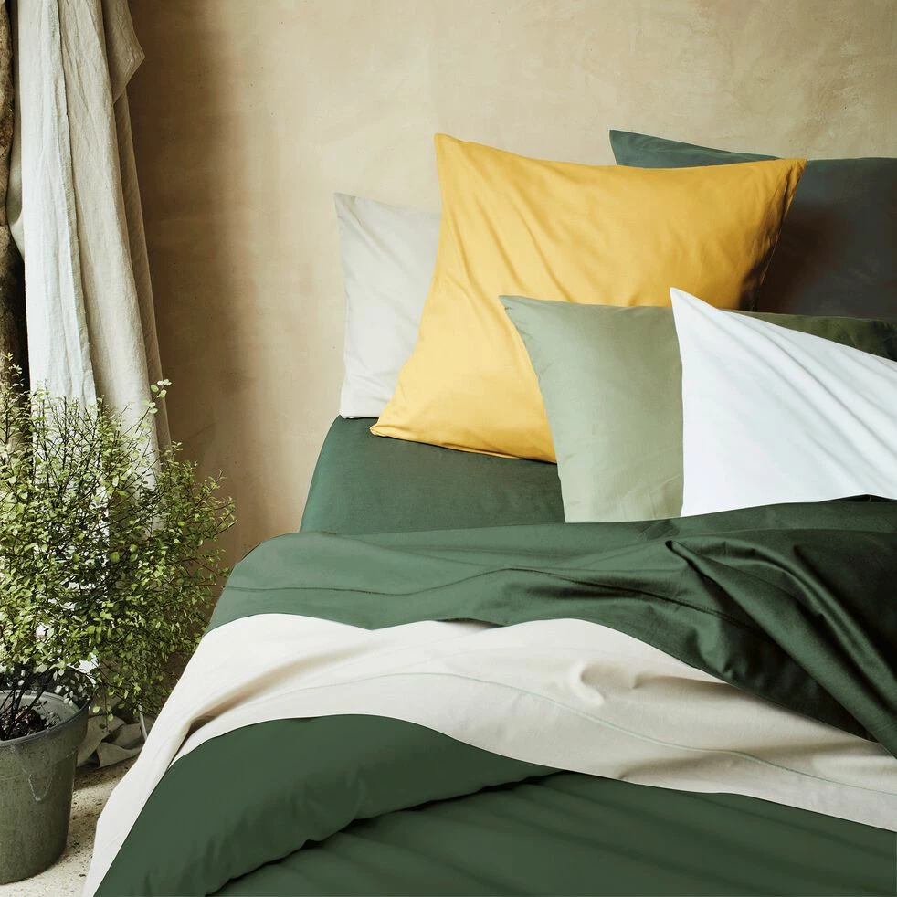 CALANQUES - Housse De Couette En Coton - Vert Cèdre 240x220cm 5 CALANQUES - Housse De Couette En Coton - Vert Cèdre 240x220cm – Image 3