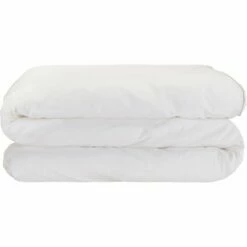 EZIO - Housse De Couette En Percale De Coton Liseré Tressé Beige Alpilles - Blanc 260x240cm