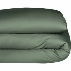 FLORE - Housse De Couette En Percale De Coton - Vert Cèdre 240x220cm