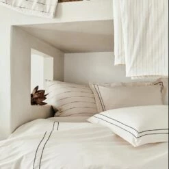 GALLIA - Housse De Couette Brodée En Coton - Blanc 240x220cm -Doublures De Lit Soldes 2024 Housse de couette GALLIA 26795881 A 2