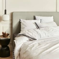 KISSOS - Housse De Couette 260x240cm Et 2 Taies D'oreiller 63x63cm En Percale De Coton - Blanc -Doublures De Lit Soldes 2024 Housse de couette KISSOS 27573143 A 1