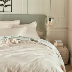 SATINE - Housse De Couette En Satin Lavé 240x220cm - Rose Pétale -Doublures De Lit Soldes 2024 Housse de couette SATINE 27625026 A 2